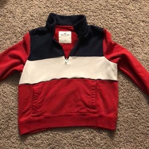 Red White and Blue Cropped Quarterzip
